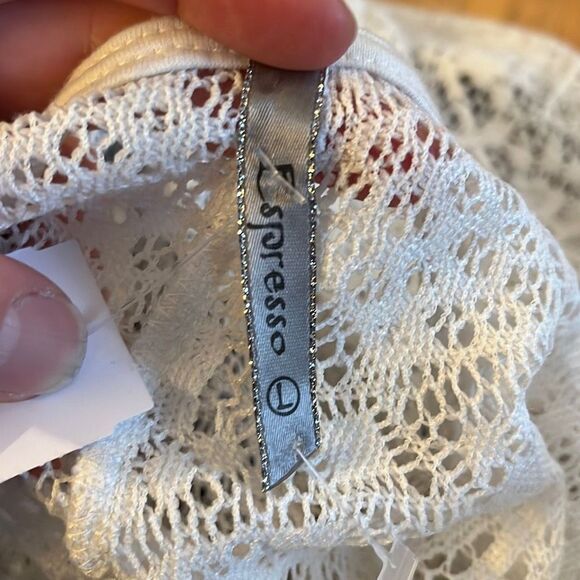 Espresso large white lacy t shirt with black/gray pattern (2063) - Picture 3 of 4